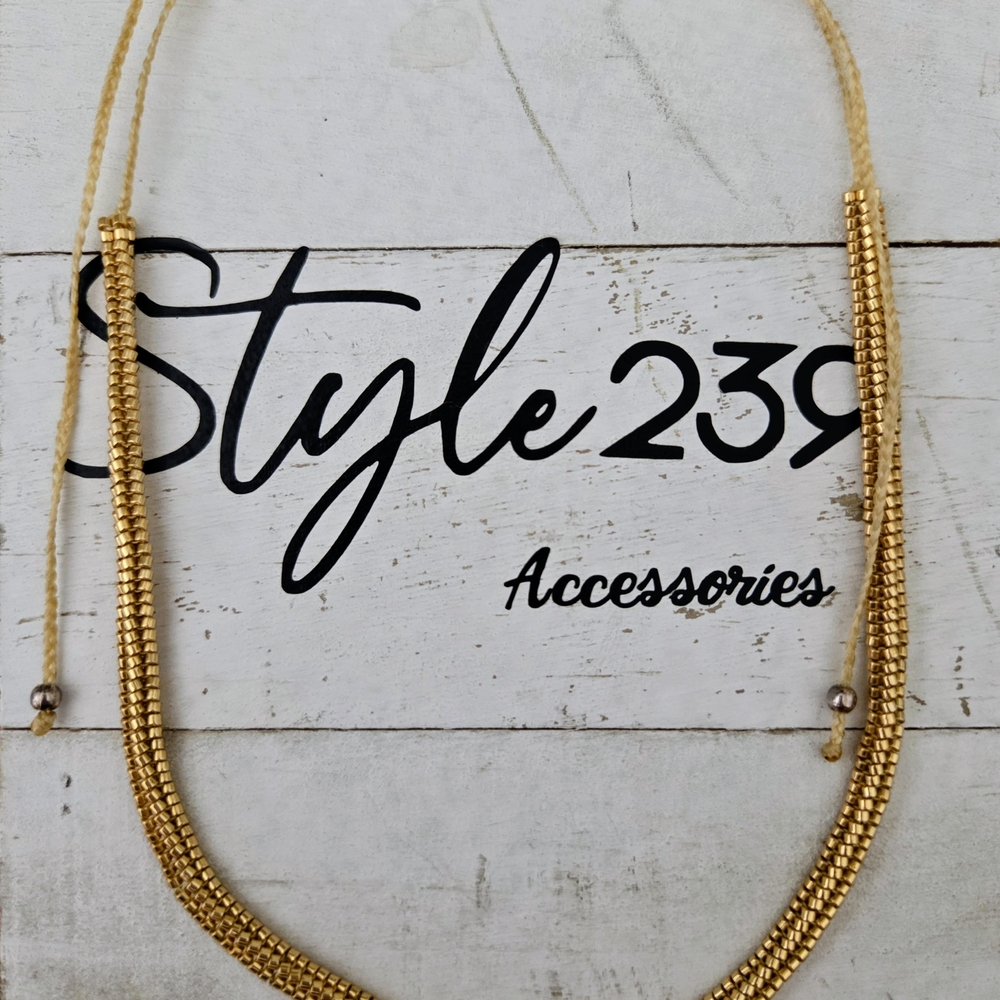 Gold Miyuki Adjustable Necklace/Choker